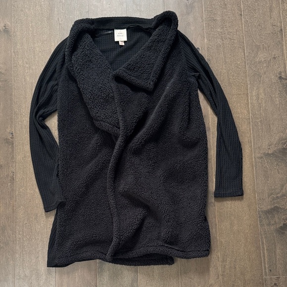 Knox Rose Black Textured Open Cardigan - Picture 1 of 5